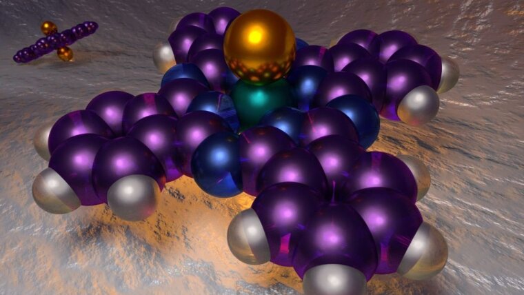 Model of 2 molecules on a surface